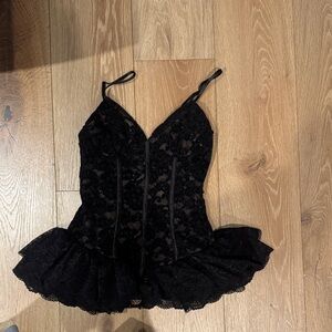 Elegant Black Lace Women's Intimate Dress